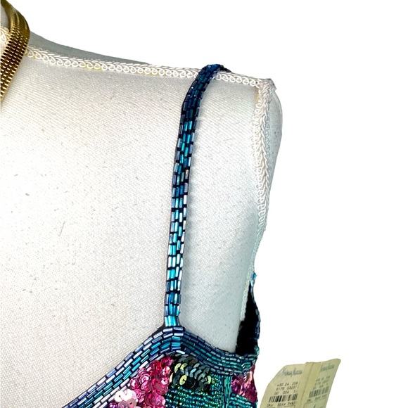 NWT 1991 Black Tie Oleg Cassini Neiman Marcus Sequin Dress (t200/b34) - Picture 7 of 17